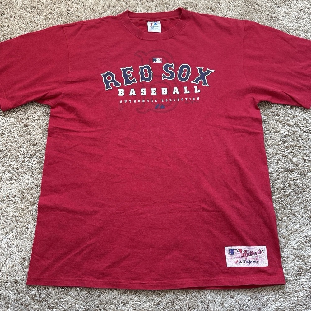 Vintage Boston Red Sox Shirt Mens Large Majestic MLB Authentic Collection Y2K